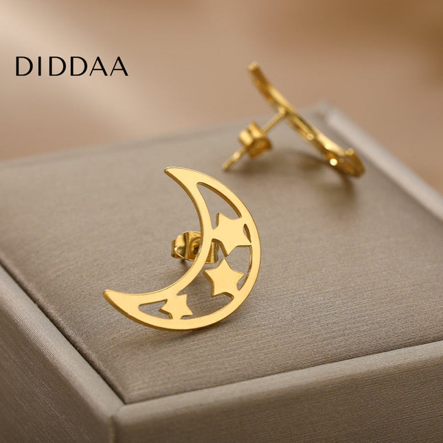 Adeline Earrings | Gold Half Moon Stud Earrings - Earrings