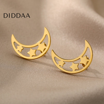 Adeline Earrings | Gold Half Moon Stud Earrings - Earrings