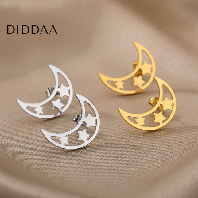 Adeline Earrings | Gold Half Moon Stud Earrings - Silver - Earrings