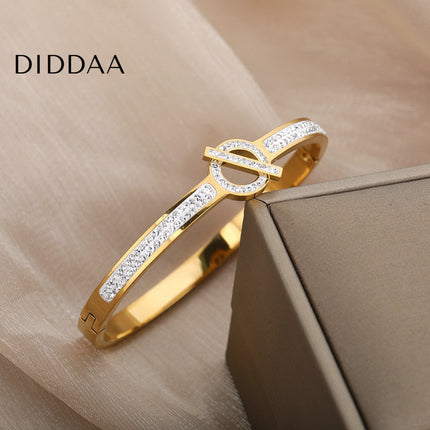 Affaire Bracelet | Gold Zirconia Luxury Bangle - Gold - Bracelets