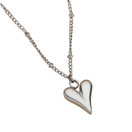 Alister Pendant Necklace | Silver Love Heart Slim Chain
