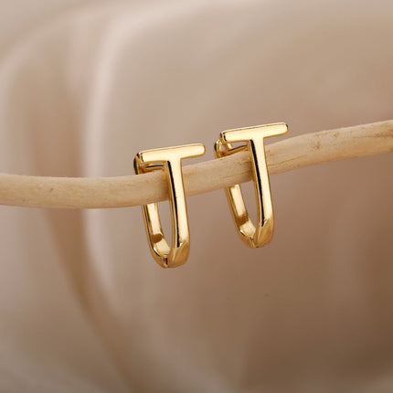 House of Shakespeare 14K Gold Plated Earrings Arch Earrings | Gold Silver Simple Cute Hoop Earrings