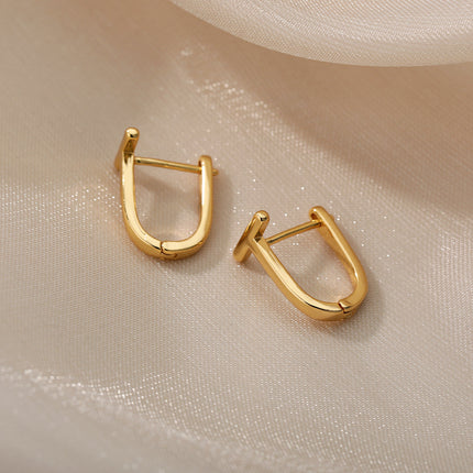 House of Shakespeare 14K Gold Plated Earrings Arch Earrings | Gold Silver Simple Cute Hoop Earrings