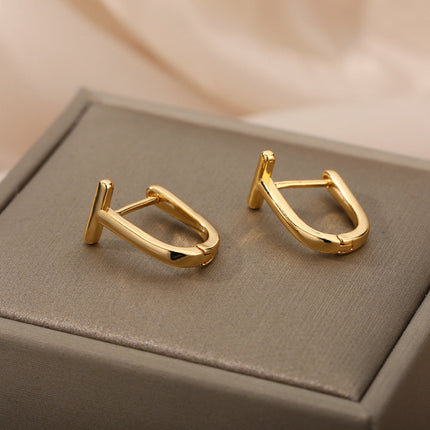 House of Shakespeare 14K Gold Plated Earrings Arch Earrings | Gold Silver Simple Cute Hoop Earrings