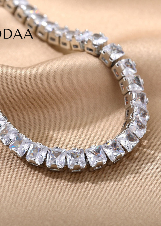 Assure Bracelet | Gold Zirconia Tennis Bracelet - Silver - Bracelets