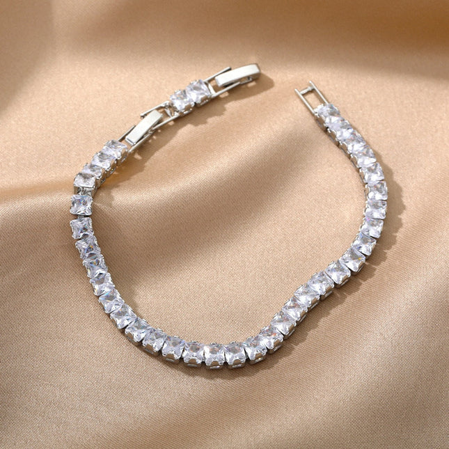 Assure Bracelet | Gold Zirconia Tennis Bracelet - Silver - Bracelets
