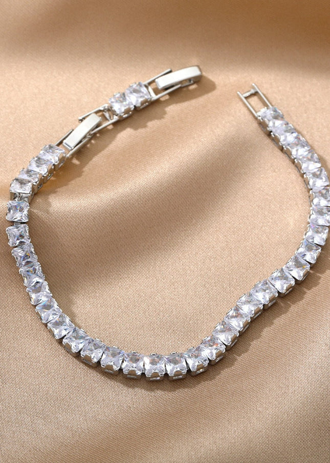 Assure Bracelet | Gold Zirconia Tennis Bracelet - Silver - Bracelets