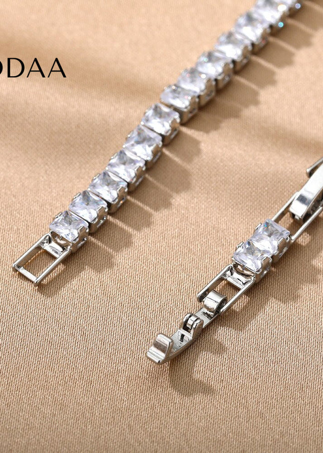 Assure Bracelet | Gold Zirconia Tennis Bracelet - Silver - Bracelets