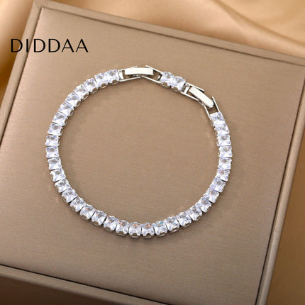 Assure Bracelet | Gold Zirconia Tennis Bracelet - Silver - Bracelets