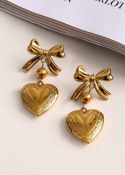 Jieding Europe and America 18k love titanium steel earrings light luxury high-end earrings do not fade ear jewelry stainless steel cross-border