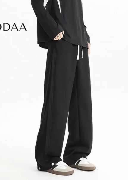 Beige Elastic Waist Patchwork Men Casual Pants Plus Size - Black / S - Unisex Sweatpants