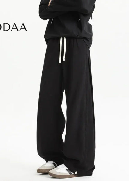 Beige Elastic Waist Patchwork Men Casual Pants Plus Size - Unisex Sweatpants