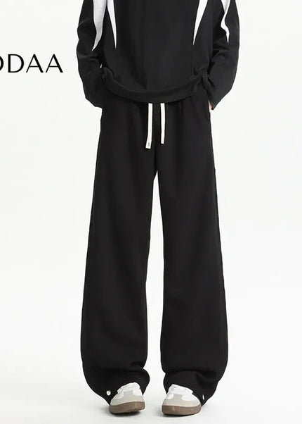 Beige Elastic Waist Patchwork Men Casual Pants Plus Size - Unisex Sweatpants