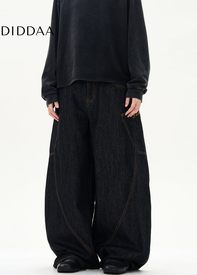 Beige Loose Fit Big Pocket Scimitar Pants for Men - Men’s Jeans