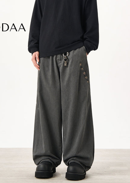 Beige Loose Fit Cargo Pants for Men with Vintage Style - S / Grey - Unisex Sweatpants