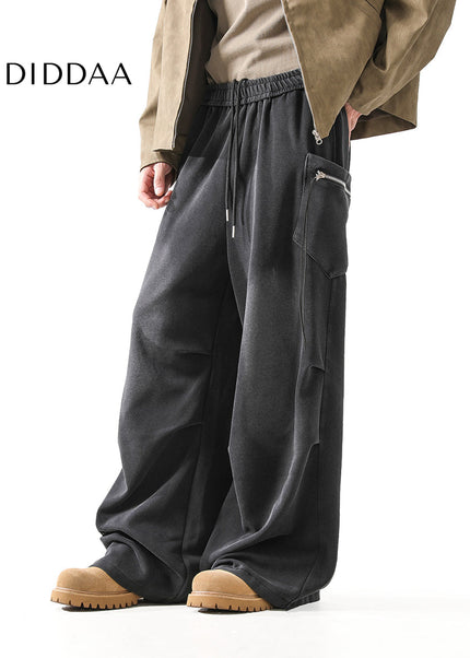 Beige Loose Fit Cargo Pants for Men’s Autumn Fashion - Unisex Sweatpants