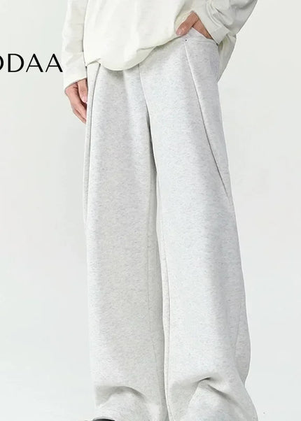 Beige Loose Fit Deconstructed Casual Pants For Men - M / Grey - Unisex Sweatpants