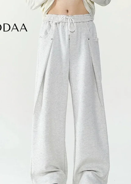 Beige Loose Fit Deconstructed Casual Pants For Men - Unisex Sweatpants