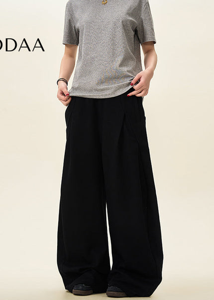 Beige Loose Fit Drape Banana Pants for Men and Women - S / Black - Unisex Sweatpants