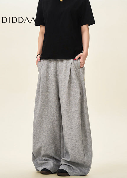 Beige Loose Fit Drape Banana Pants for Men and Women - Unisex Sweatpants