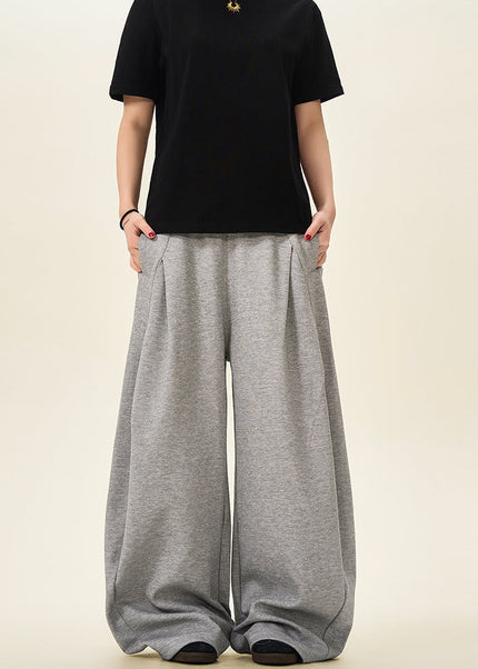 Beige Loose Fit Drape Banana Pants for Men and Women - Unisex Sweatpants