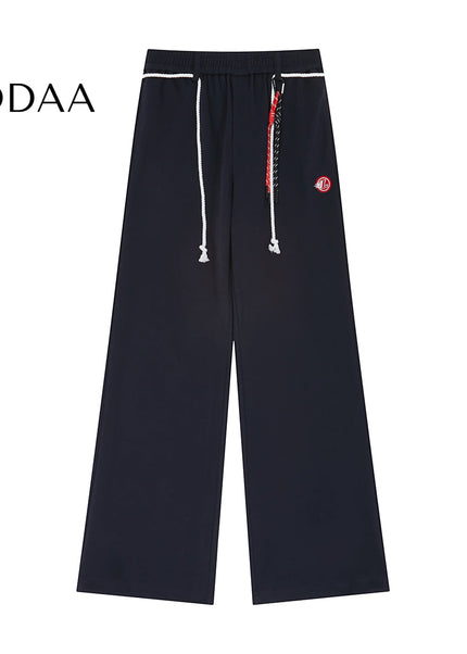 Beige Loose Fit Drape Wide Leg Pants for Men - S / Dark Blue - Unisex Sweatpants