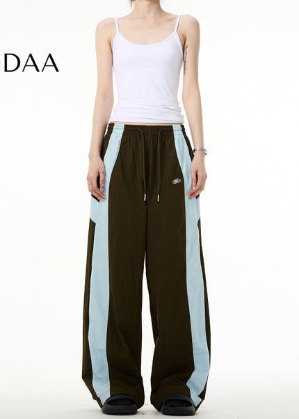 Beige Loose Fit Paratrooper Straight Leg Pants - S / Green - Unisex Sweatpants