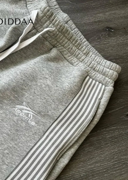 Beige Oversized Casual Wide Leg Trousers Y2k Harajuku Style - Unisex Sweatpants