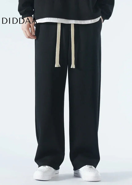 Beige Soft Wide Leg Casual Pants for Men - Black / S - Unisex Sweatpants