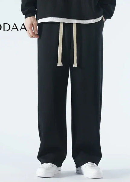 Beige Soft Wide Leg Casual Pants for Men - Unisex Sweatpants