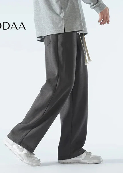Beige Soft Wide Leg Casual Pants for Men - Unisex Sweatpants