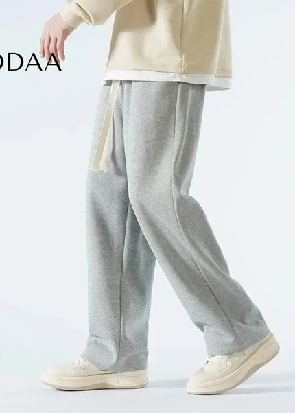 Beige Soft Wide Leg Casual Pants for Men - Unisex Sweatpants