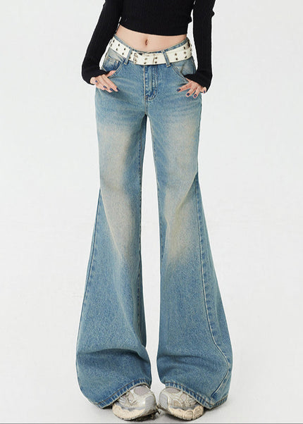 Beige Versatile Slim Loose American-Style Flared Pants - Women’s Jeans