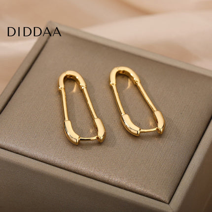 Benet Earrings | Gold Silver Paperclip Hoop Earrings - Earrings