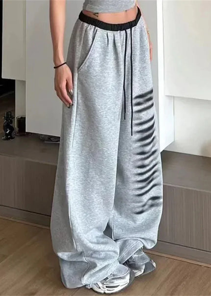 Black Baggy Vintage Joggers Goth Streak Y2k Sweatpants - Grey / S - Unisex Sweatpants