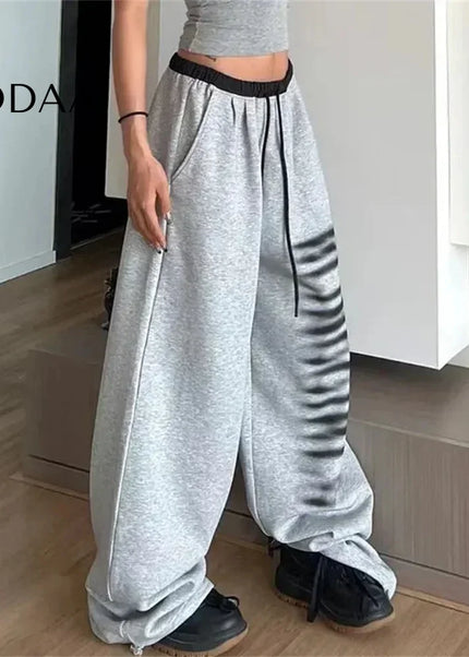 Black Baggy Vintage Joggers Goth Streak Y2k Sweatpants - Unisex Sweatpants