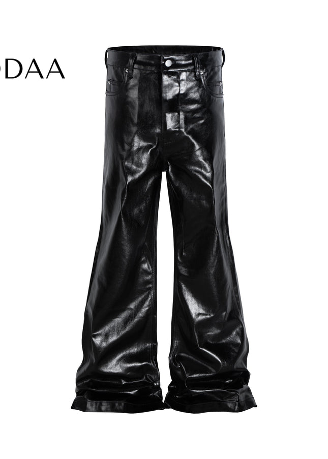 Black Coated Glossy Micro Flared Jeans - M / Black - Women’s Jeans