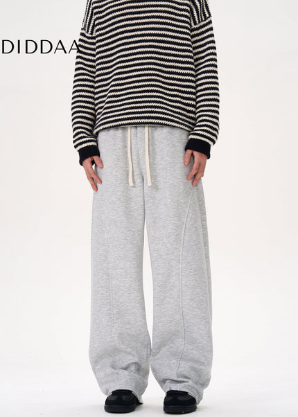 Black Deconstructed Design Scimitar Sweatpants - Unisex Sweatpants