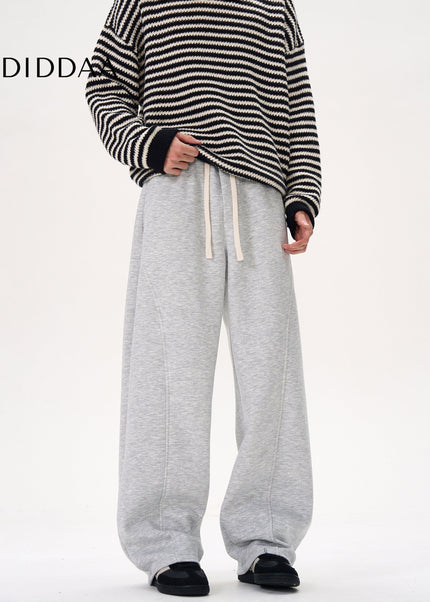 Black Deconstructed Design Scimitar Sweatpants - Unisex Sweatpants