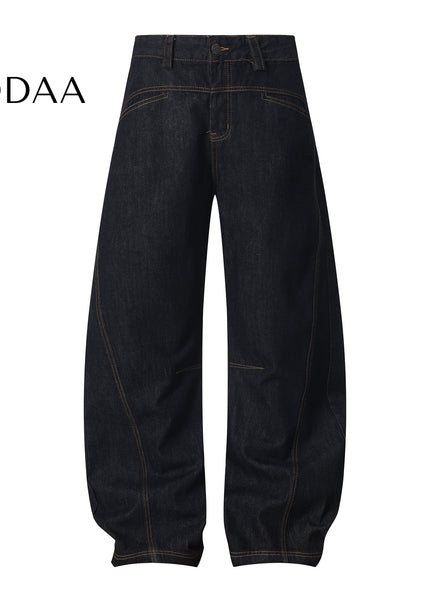 Black Deconstructed Wide-Leg Scimitar Jeans for All - S / Black - Women’s Jeans