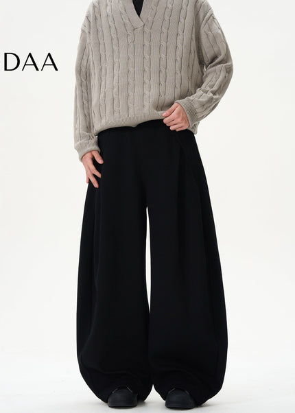 Black Deconstructed Wide-Leg Scimitar Sweatpants - S / Black - Unisex Sweatpants