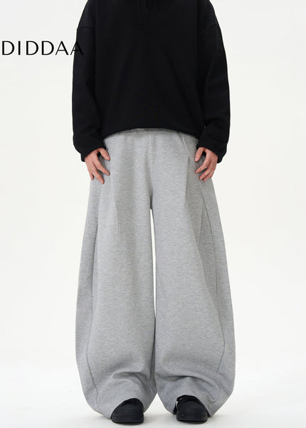 Black Deconstructed Wide-Leg Scimitar Sweatpants - Unisex Sweatpants
