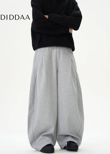 Black Deconstructed Wide-Leg Scimitar Sweatpants - Unisex Sweatpants