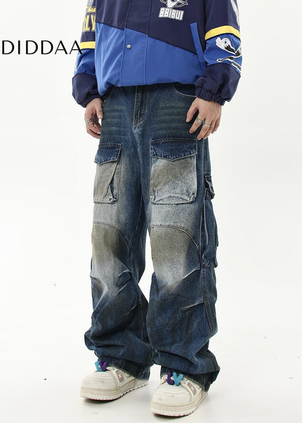 Black Distressed Baggy Cargo Pants for Men - Women’s Jeans