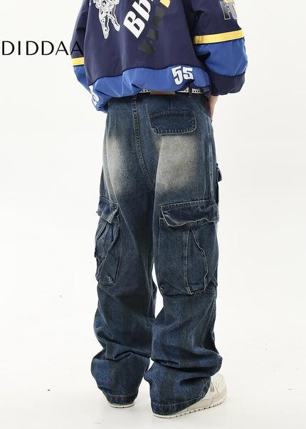 Black Distressed Baggy Cargo Pants for Men - Women’s Jeans