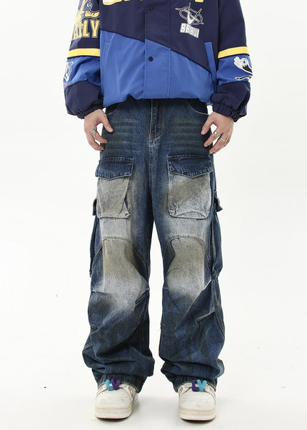 Black Distressed Baggy Cargo Pants for Men - Women’s Jeans