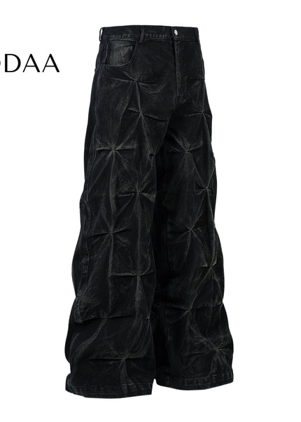 Black Distressed Deconstructed Straight-Leg Jeans - M / Black - Women’s Jeans