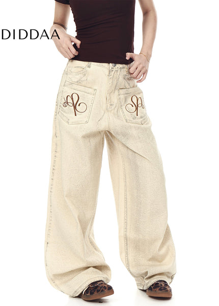 Black Distressed Embroidered Scimitar Cargo Pants - Women’s Jeans