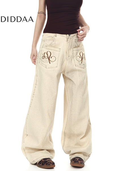 Black Distressed Embroidered Scimitar Cargo Pants - Women’s Jeans