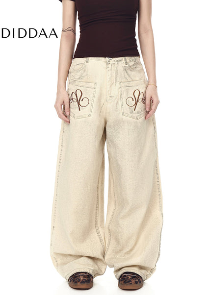 Black Distressed Embroidered Scimitar Cargo Pants - Women’s Jeans